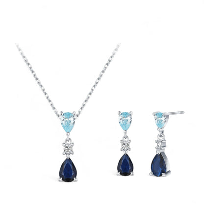 Dual Stone Teardrop Jewellery Set