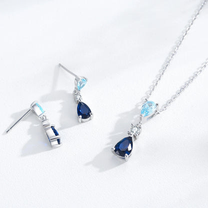 Dual Stone Teardrop Jewellery Set