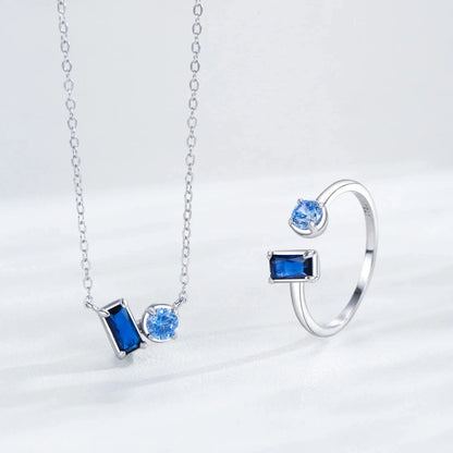 Blue Dual Stone Jewellery Set